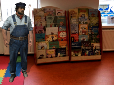 Lukas, der Lokomotivführer in der Kinderbibliothek (Bild: Jim Knopf 3D + Stadtbibliothek Rostock)